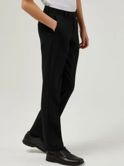 Trutex Short Length Slim Leg Ado Garçons Noir School Pantalons New