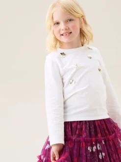 Angel & Rocket T-shirt Georgie orné de sequins à manches longues Clearance