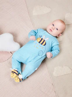 Jojo Maman Bébé Œuf de canard Abeille - Dors-bien zippé à motif appliqué Best