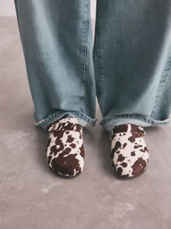 Next Vache - sabots en cuir avec semelle plantaire Clearance