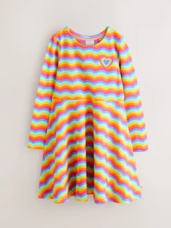 Little Bird by Jools Oliver Vague arc-en-ciel - - Robe patineuse à manches longues Best