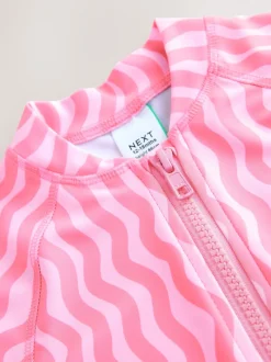 Next - Maillot de bain Sunsafe (3mths-10yrs) Vague cerise rose