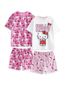 Vanilla Underground Hello Kitty Filles Ensemble pyjama à manches courtes 100% coton Lot de 2 Outlet
