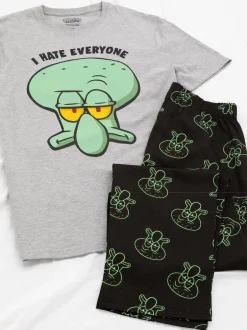 Vanilla Underground Mens SpongeBob SquarePants Manches courtes Long Leg Licensed Pyjamas Outlet