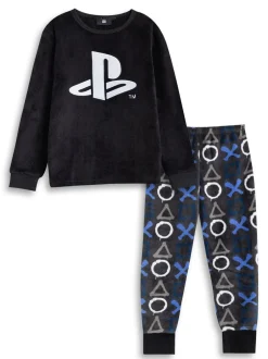 Vanilla Underground pyjama à manches longues en polaire avec logo PlayStation New