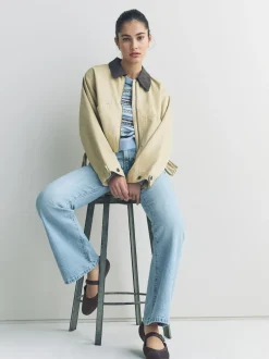 Next Velours côtelé gris - Chaussures Mary Jane à boucle à bout rond Forever Comfort New