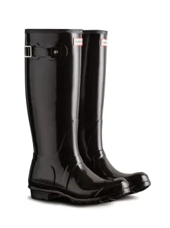 Hunter Vernies noires - Wellies Original Grand pour femmes Discount