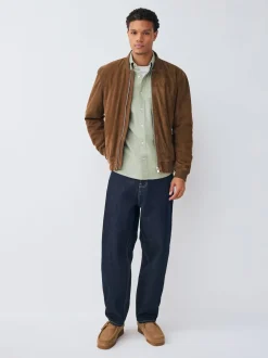 Next - Ajustement régulier - Chemise Oxford à manches longues vert Clearance