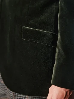 Next Vert - Ajustement régulier - Blazer Signature Pontoglio en velours italien avec revers châle Online