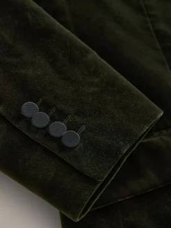 Next Vert - Ajustement régulier - Blazer Signature Pontoglio en velours italien avec revers châle Online