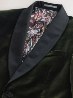 Next Vert - Ajustement régulier - Blazer Signature Pontoglio en velours italien avec revers châle Online