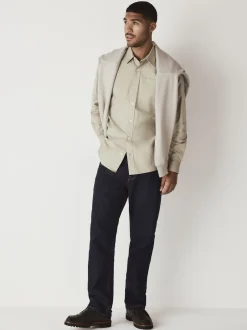 Next - Ajustement régulier - Chemise Oxford à manches longues vert Hot