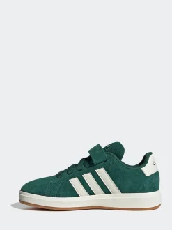 adidas - Baskets Grand Court 00s en daim à lacets élastiques pour enfant Vert Online