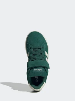 adidas - Baskets Grand Court 00s en daim à lacets élastiques pour enfant Vert Online