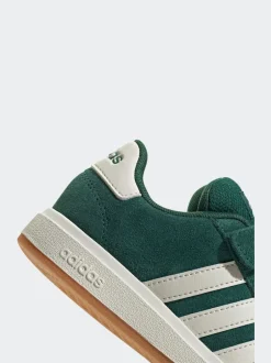 adidas - Baskets Grand Court 00s en daim à lacets élastiques pour enfant Vert Online