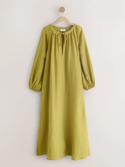 Next Vert - Caftan maxi à manches longues New