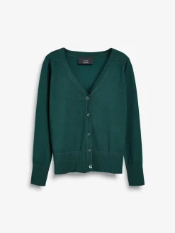 Next - Cardigan à col en V Cotton Rich School (3-16ans) Vert Discount