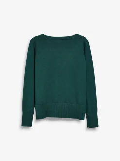 Next - Cardigan à col en V Cotton Rich School (3-16ans) Vert Discount