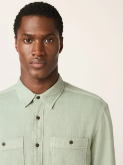 Next Vert - Chemise à manches longues texturée à deux poches Coupe classique Sale