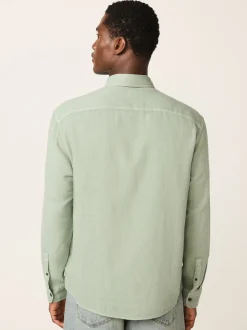 Next Vert - Chemise à manches longues texturée à deux poches Coupe classique Sale