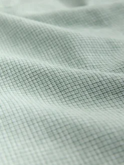 Next Vert - Col Classique - Chemise à manches courtes en lin et coton mélangés