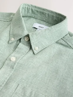 Next Vert - Col Classique - Chemises longues Blend de lin de coton Discount