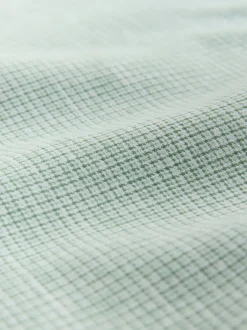 Next Vert - Col grand-père. - Chemise à manches courtes en lin et coton mélangés Online