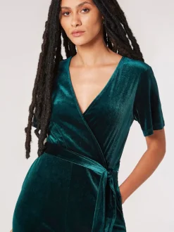 Apricot Vert - Combinaison en velours à manches ange Discount