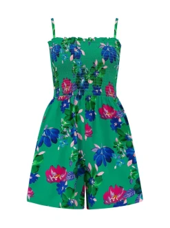 Pour Moi Vert - Combinaison de plage tissée avec corsage froncé sans bretelles Clearance