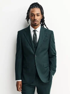 Next Vert - Coupe ajustée Flannel Costume Veste Sale