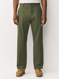 Next - Coupe fuselée régulière - Pantalon chino stretch Vert Clearance