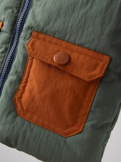 Jojo Maman Bébé Vert - Doudoune à capuche doublée Borg Hot