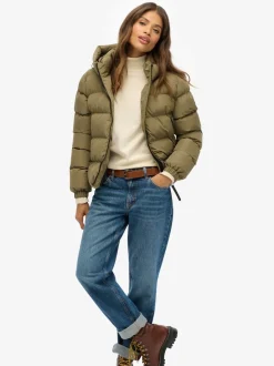 Superdry - Doudoune de sport à capuche Vert Discount