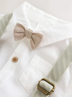 Next vert - Ensemble pantalon-chemise et bretelles bébé 3 pièces (0mois-2ans) Sale