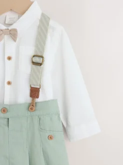 Next vert - Ensemble pantalon-chemise et bretelles bébé 3 pièces (0mois-2ans) Sale