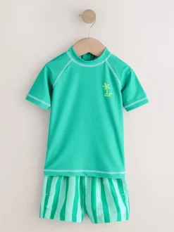 Next Vert - Ensemble Sunsafe Rash Gilet et short de bain (3mois-7ans) Outlet