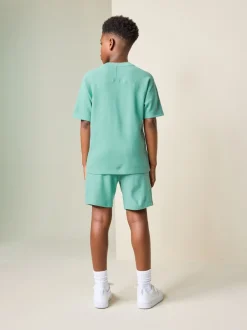 Next Vert - Ensemble t-shirt et short texturé Manchester Courts (3-16ans) New