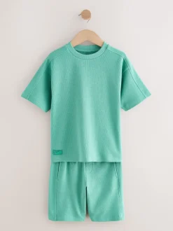 Next Vert - Ensemble t-shirt et short texturé Manchester Courts (3-16ans) New
