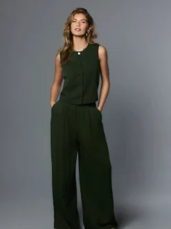 Next Vert - Gilet boutonné sur le devant Clearance