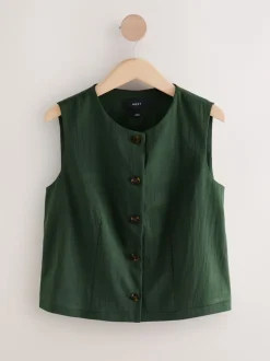 Next Vert - Gilet boutonné sur le devant Clearance
