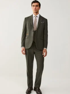 Next Vert - Gilet de costume à carreaux Nova Fides italien en laine Blend à carreaux Outlet