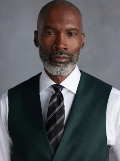 Next Vert - Gilet de costume en flanelle de laine et cachemire mélangés Signature Zignone Hot