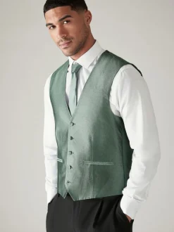 Next vert - Gilet en soie texturée Discount