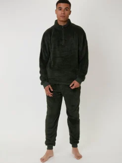 Loungeable Vert - Joggers en sherpa Clearance