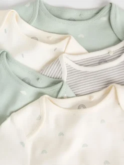 Next vert - Lot de 5 bodys à manches longues pour bébé Clearance