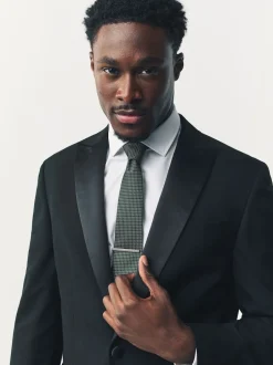 Next - Lot de 2 cravates clip texturées Vert Clearance