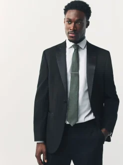 Next - Lot de 2 cravates clip texturées Vert Clearance