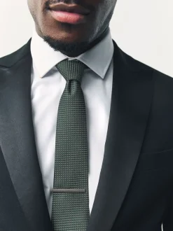 Next - Lot de 2 cravates clip texturées Vert Clearance