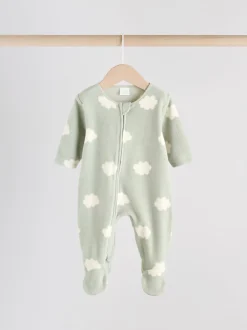Next vert - Lot de 2 dors-bien bébé en micro polaire avec fermeture éclair bidirectionnelle Discount