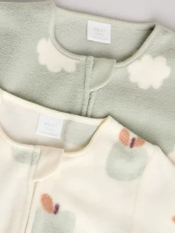 Next vert - Lot de 2 dors-bien bébé en micro polaire avec fermeture éclair bidirectionnelle Discount